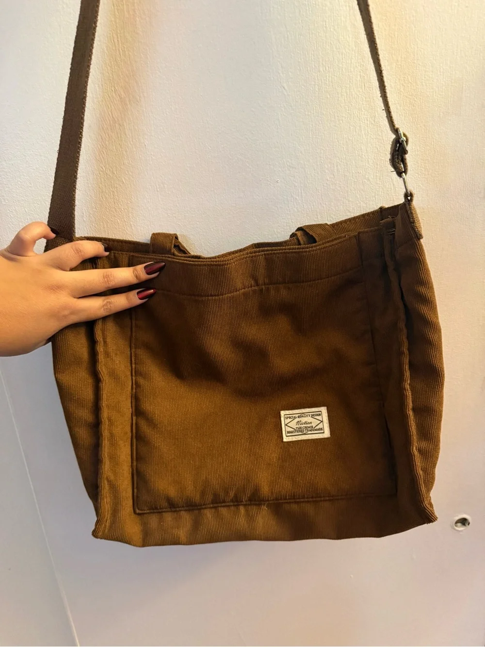 Brown Canvas Crossbody Bag - Women’s Shoulder Tote Bag